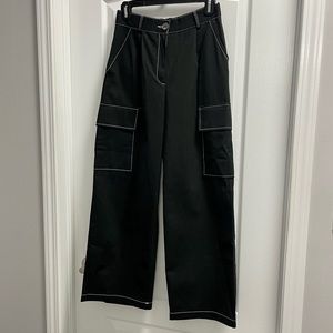 Wide Leg Cargo Pant - Black